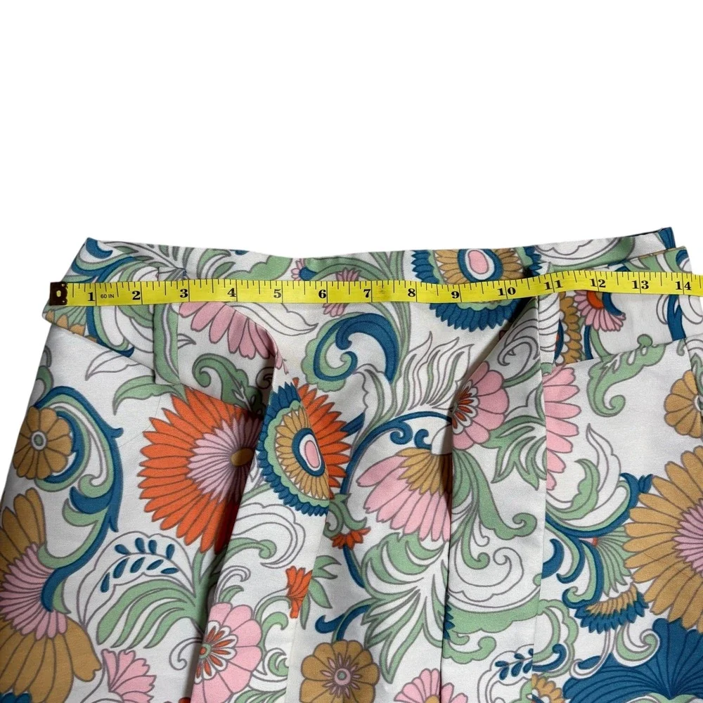 J Crew Retro‎ Floral  Wrap Tie Waist Pencil Skirt Size 0 Botanical Print